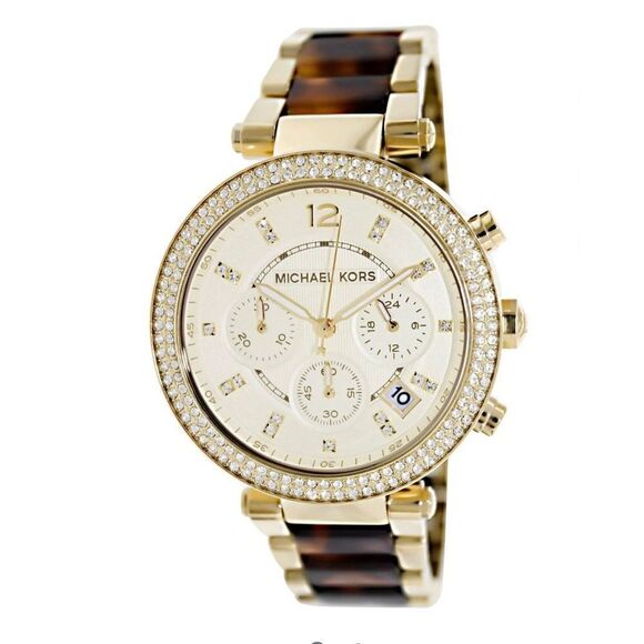 Michael Kors Madison Chronograph Women's Watch, MK5688 Tortoise Band Like New - Picture 1 of 5